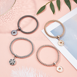 4Pcs 4 Colors Donut Charm Stretch Bracetet for Girl Women&nbsp;BJEW-CA0001-04