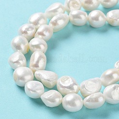 天然養殖淡水パールビーズ連売り  両面研磨  グレード4 A  貝殻色  11~17x11~12x8~9mm  穴：0.6mm  約31~34個/連  14.96''（38~39センチメートル）&nbsp;PEAR-Z002-06