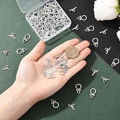 リングチベットスタイル合金マンテル50セット  鉛フリー及びカドミウムフリー  アンティークシルバー  リング：12x20mm  バー：18mm  穴：3mm&nbsp;FIND-YW0009-76