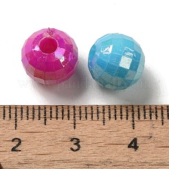 不透明なメッキアクリルビーズ  ABカラー  ラウンド  多面カット  ミックスカラー  9.5mm  穴：2.7mm  1086個/ 500g&nbsp;OACR-E039-44