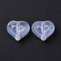 透明なアクリルビーズ  キラキラビーズ  ハート  ゴーストホワイト  12.5x14.5x5mm  穴：1.8mm  約750個/500g&nbsp;OACR-E014-03