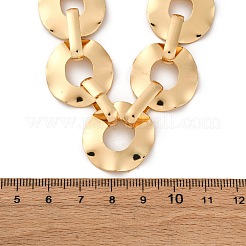 女性用鉄合金フラットラウンドリンクチェーンネックレス  ゴールドカラー  15.94インチ（40.5cm）&nbsp;NJEW-U046-04G