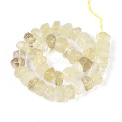 天然レモンクォーツ（加熱）ビーズ連売り  ファセットロンデル  12~16x12~16x7~12mm  穴：0.9~1.2mm  約39~44個/連  15.16~15.75インチ（38.5~40cm）&nbsp;G-N347-17A-06