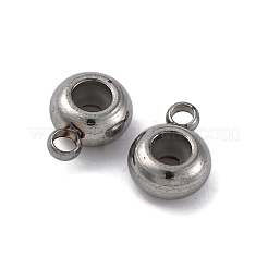 201 ステンレス鋼チューブベイル  シリコンシールリング付き  フラットラウンド  ステンレス鋼色  8x6x3mm  穴：1.6/2mm&nbsp;STAS-S171-02P-06