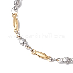304ステンレススチール製ホースアイリンクチェーンブレスレット（女性用）  ゴールデン·ステンレス鋼色  6-3/4インチ（17.3cm）&nbsp;AJEW-JB01340-01