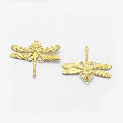 真鍮チャーム  鉛フリー＆カドミウムフリー＆ニッケルフリー  トンボ  生（メッキなし）  20x24x2mm  穴：1mm&nbsp;KK-F721-074C-RS