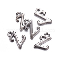 Gunmetal Plated Alloy Letter Pendants&nbsp;PALLOY-P097-03-Z
