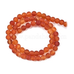 Frosted Natural Red Agate Beads Strands&nbsp;G-F372-6mm