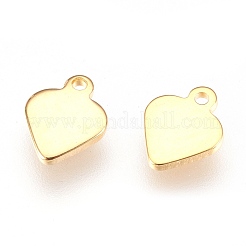 304ステンレスペンダント  ゴールドカラー  9.5x7x1mm  穴：1mm&nbsp;STAS-G176-37G