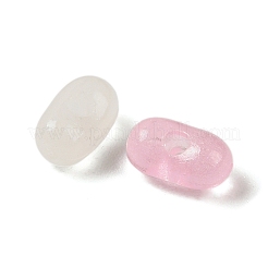 明るい透明なアクリルビーズ  ピーナッツ  暗闇で光る  ピンク  6.5~7x4x3~3.5mm  穴：1.4mm&nbsp;LACR-D009-01F