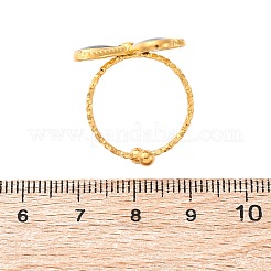 304ステンレススチールエナメルカフリング  蝶結び  ゴールドカラー  20x20mm  usサイズ7 1/4(17.5mm)&nbsp;LS-RJEW-D306-30G
