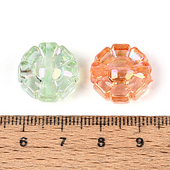 透明なアクリルビーズ  ABカラーメッキ  花  ミックスカラー  16x7mm  穴：2.2mm  約510個/500g&nbsp;OACR-N150-23