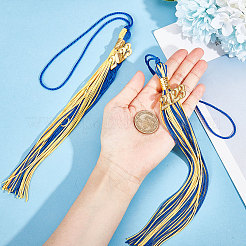 2Pcs 2 Colors Polyester 2023 Tassel Pendant Decorations&nbsp;HJEW-GF0001-33
