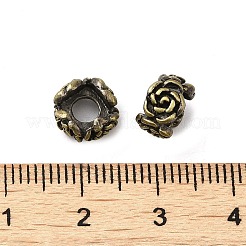 チベットスタイルラックメッキ真鍮ビーズ  ニッケルフリー  長持ちメッキ  花  アンティークブロンズ  8.5x5mm  穴：3.5mm&nbsp;KK-Q805-02AB