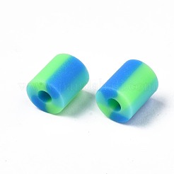 手作り樹脂粘土ビーズ  3トーン  コラム  ミディアムスプリンググリーン  5x2.5~6.5mm  穴：1.8mm&nbsp;CLAY-N011-50A-08