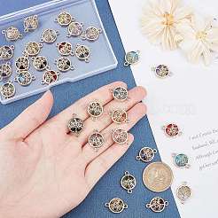 28pcs 7 colors Glass Connector Charms&nbsp;GLAA-PH0002-56P