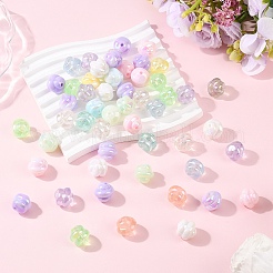 光る透明な虹色のアクリルビーズ30個  暗闇で光る  スパイラルビーズ  ミックスカラー  16~17x16mm  穴：3mm&nbsp;LACR-YW0001-07