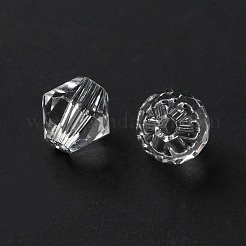 K9ガラス  模造オーストリアクリスタルビーズ  多面カット  双円錐形  ホワイトスモーク  6x6x6mm  穴：0.9mm&nbsp;GLAA-R001-08-33