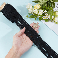コットンフリンジレーストリム  コットンリボン  バックパック用  服  ブラック  1-7/8インチ（48mm）  約5.00ヤード（4.57m）/ロール&nbsp;OCOR-WH20007-375B-02