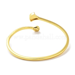 Brass Micro Pave Clear Cubic Zirconia Fan Cuff Bangles&nbsp;BJEW-Z061-21G