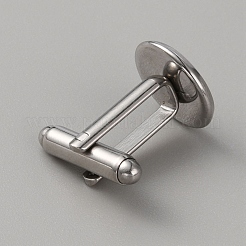 304ステンレススチールカフスボタン  アパレルアクセサリのカフスボタンパーツ  ステンレス鋼色  13.5mm&nbsp;STAS-WH0017-027