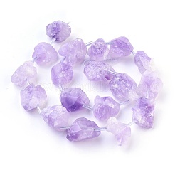 天然石アメジストビーズ連売り  ナゲット  18~28x15~21mm  穴：1.2mm  約18個/連  16.1インチ（41cm）&nbsp;G-I250-03D