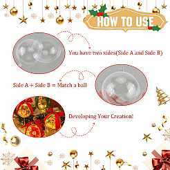 25Pcs 5 Styles Transparency Acrylic Christmas Balls Pendants&nbsp;DIY-CP0013-38