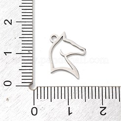 動物をテーマにした304ステンレススチールペンダント  ステンレス鋼色  中空  馬  15x11x1mm  穴：1.5mm&nbsp;STAS-D213-02C-P
