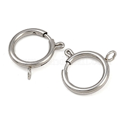 304ステンレススチールスプリングリング留め金  ステンレス鋼色  23x18x2.5mm  穴：3mm&nbsp;LS-STAS-B095-05I-P