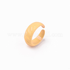スプレー塗装された合金カフリング  オープンリング  カドミウムフリー＆鉛フリー  オレンジ  usサイズ7 1/4(17.5mm)&nbsp;RJEW-T011-31A-RS