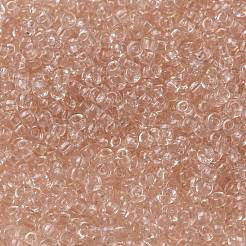 MIYUKIラウンドロカイユビーズ  日本製シードビーズ  （rr155)透明ライトティーローズ  8/0  3mm  穴：1mm  約422~455PCS /ボトル  10 G /ボトル&nbsp;SEED-JP0009-RR0155