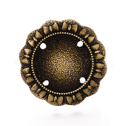 Adjustable Flower Alloy & Iron Bezel Cup Ring Base with Rotatable Tray&nbsp;MAK-T012-07AB