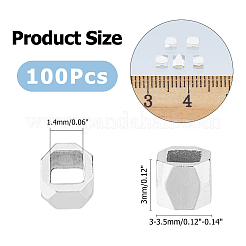 真鍮製スペーサービーズ100個  長持ちメッキ  ファセット列  925銀メッキ  3x3~3.5mm  穴：1.4mm&nbsp;KK-FI0001-02B-S