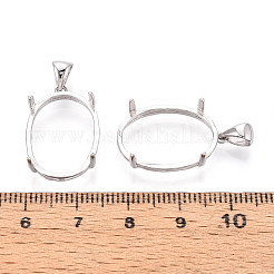 925 Sterling Silver Pendant Claw Cabochon Settings&nbsp;STER-N016-44C-P
