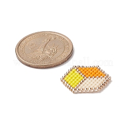 3 個 3 色手作りみゆき日本のシードビーズ  織機模様  キューブ  ミックスカラー  21x19x2mm  1pc /カラー&nbsp;PALLOY-MZ00023