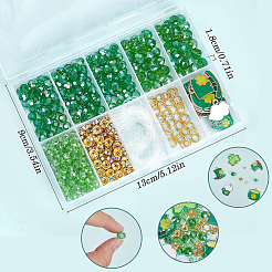 Saint Patrick's Day Theme DIY Alloy Enamel & Glass Beads Bracelets Making Kits&nbsp;DIY-SP0002-55