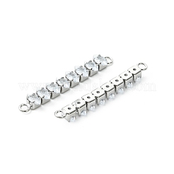SHEGRACE Brass Pave Clear Cubic Zirconia Connector Charms&nbsp;XGRQ3P157-642P