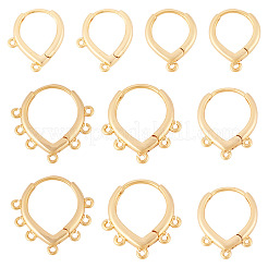 10Pcs 5 Styles Brass Hoop Earring Finding&nbsp;KK-TA0002-52