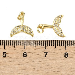 Brass Micro Pave Clear Cubic Zirconia Pendants&nbsp;KK-D218-20G-01