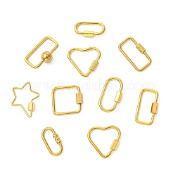 12Pcs 12 Styles 304 Stainless Steel Keychain Clasps Ion Plating(IP)&nbsp;STAS-CJ0003-29