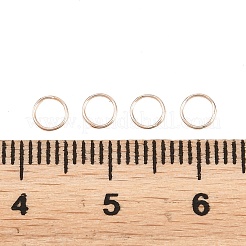真鍮は、丸カンを閉じ  ラウンド  ローズゴールド  26ゲージ  4x0.4mm  内径：3.5mm  約50個/セット&nbsp;KK-D257-01RG-09