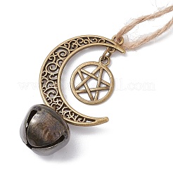 Alloy Moon with Star Pendant Decoration&nbsp;HJEW-JM02415-03