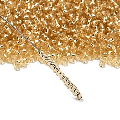 12/0グレードの丸いガラスシードビーズ  銀並ぶ  淡いチソウ  12/0  2x1.5mm  穴：0.3mm  約30000個/袋&nbsp;SEED-Q007-F33