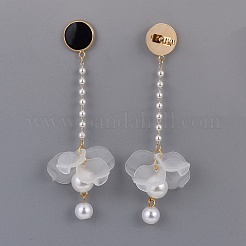 Petal Transparent Acrylic Dangle Stud Earrings&nbsp;EJEW-JE03275-03