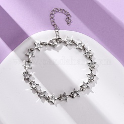 Brass Micro Pave Clear Cubic Zirconia Link Bracelets for Women&nbsp;BJEW-D342-01P