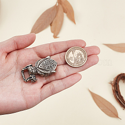 真鍮製ウルフシャックル留め具1個  アンティークシルバー  44x23x12mm  穴：7x11mm&nbsp;KK-GA0002-23A