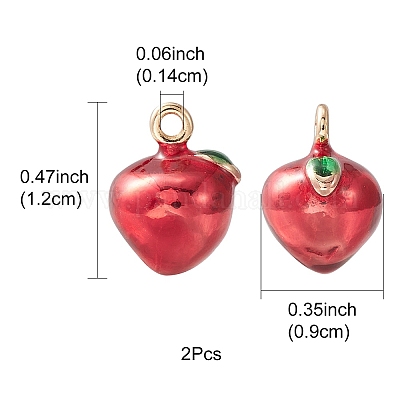 2pcs Brass Enamel Charms&nbsp;KK-YW0001-90-1