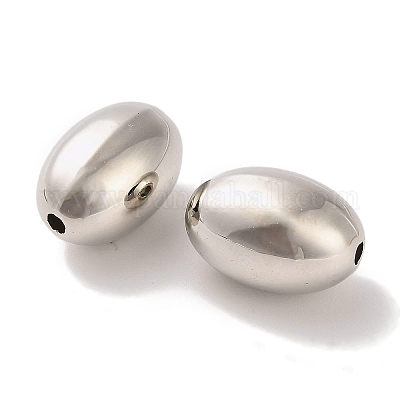 CCBプラスチックビーズ  オーバル  プラチナ  15x10mm  穴：1.8mm&nbsp;CCB-U001-12P-1