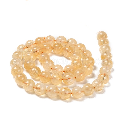 Natural Citrine Beads Strands&nbsp;G-O166-10-8mm-1