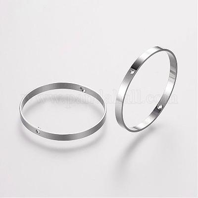 真鍮製ビーズフレーム  リング  プラチナ  24.5x0.5mm  穴：0.6mm&nbsp;KK-F696-24.5mm-P-1